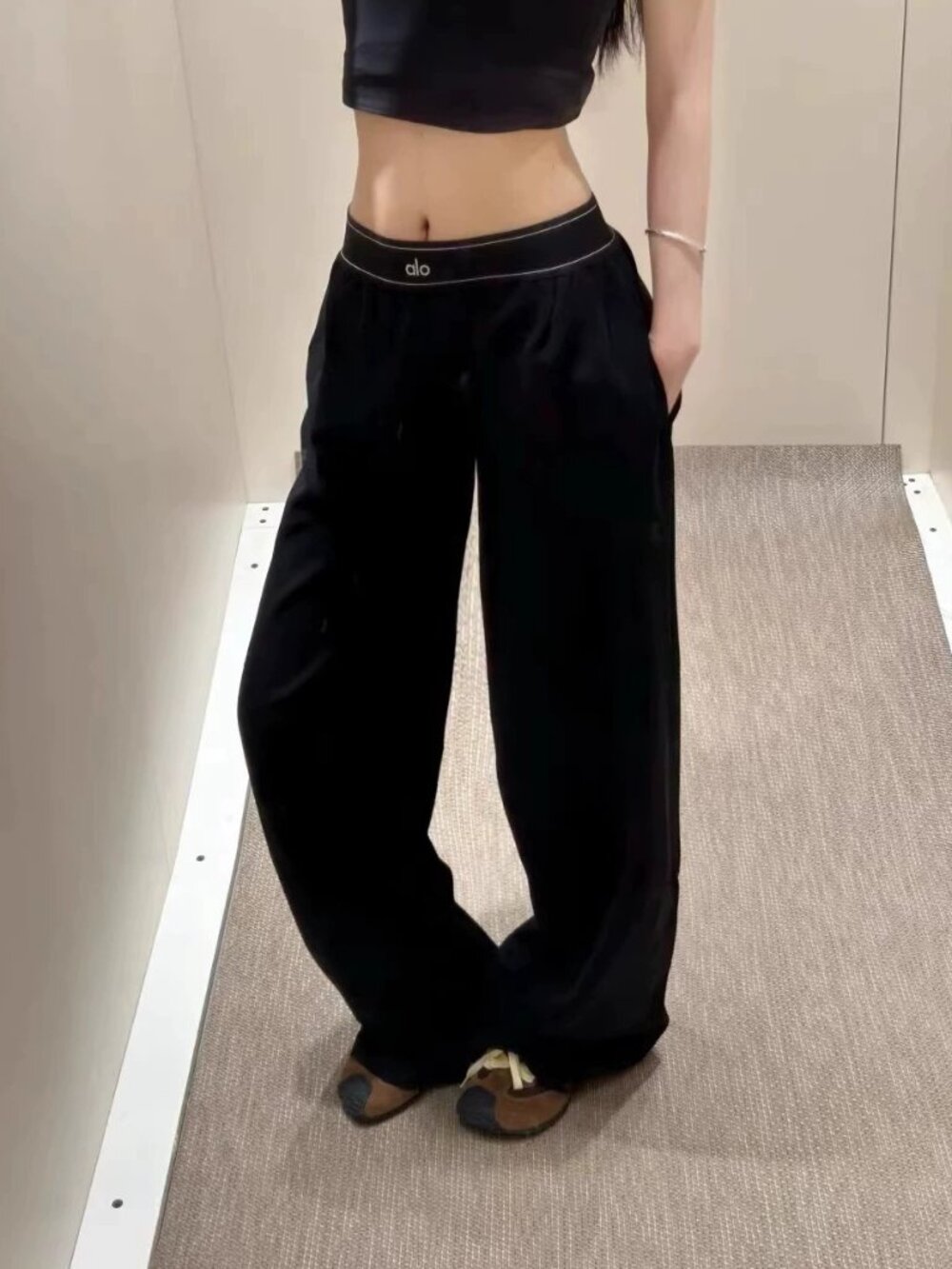 👟ALO Yoga Yoga Trousers Black  30-inch Length  Unisex🖤Regular Size